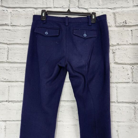 Marc Jacobs Navy Blue 100% Wool Wide Leg Dress Pant Trousers Lined Size 8 - Picture 3 of 10